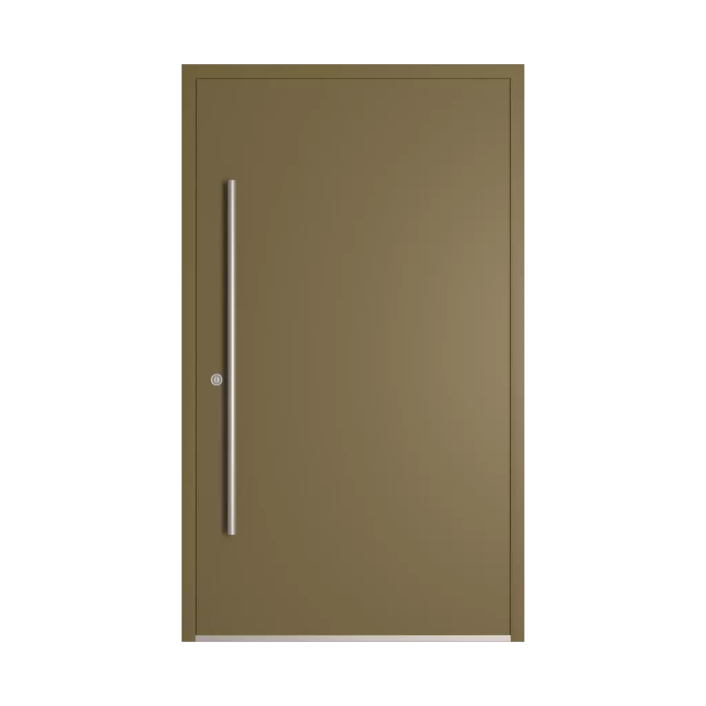 RAL 7008 Khaki grey entry-doors models-of-door-fillings dindecor model-6112-wd  