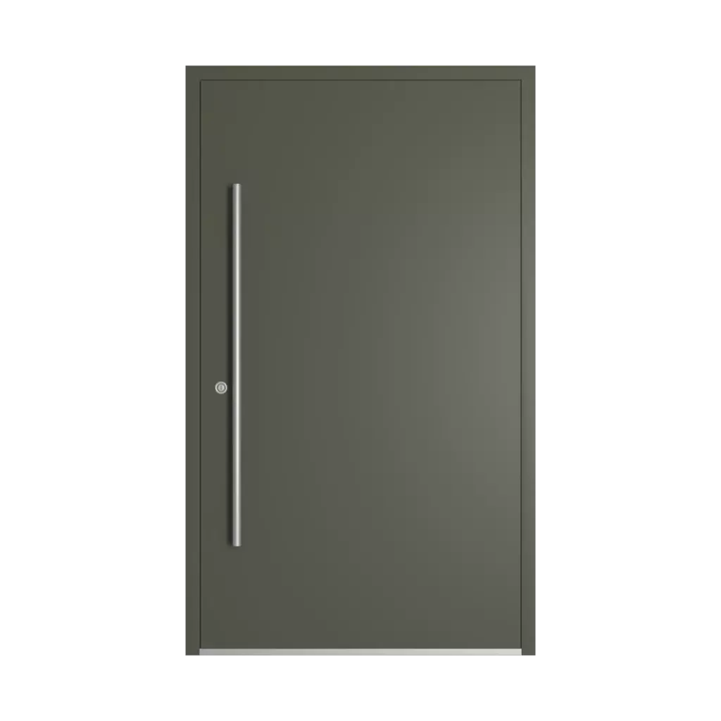 RAL 7013 Brown grey entry-doors models-of-door-fillings dindecor model-6123  