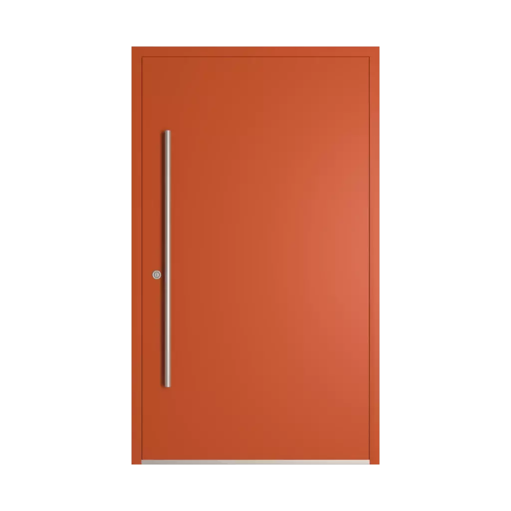 RAL 2001 Red orange entry-doors models-of-door-fillings dindecor 6132-black  