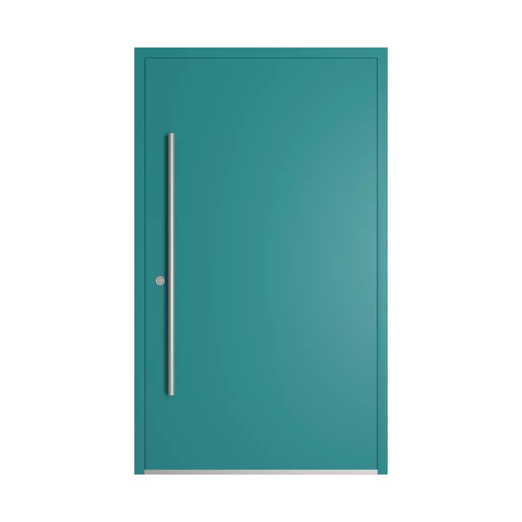 RAL 5018 Turquoise blue entry-doors models-of-door-fillings dindecor 6132-black  