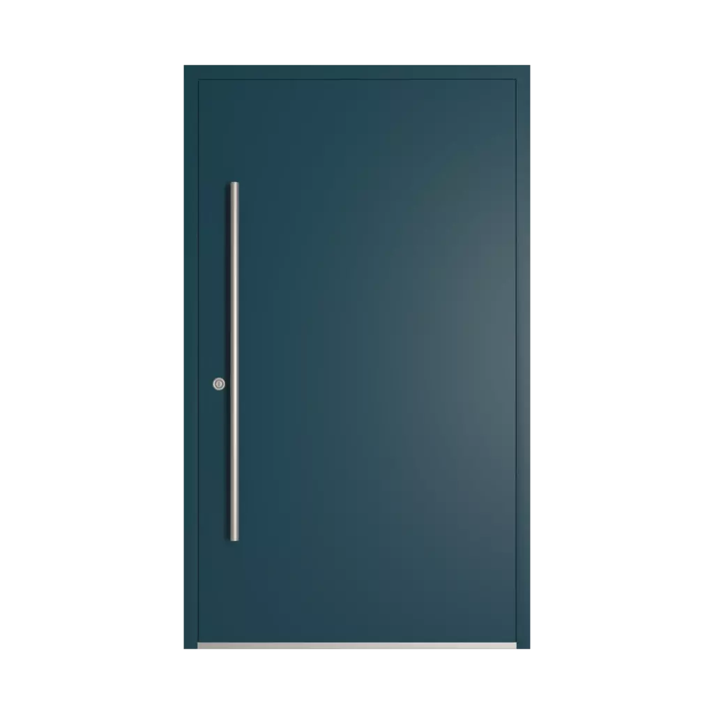 RAL 5020 Ocean blue entry-doors models-of-door-fillings dindecor 6132-black  