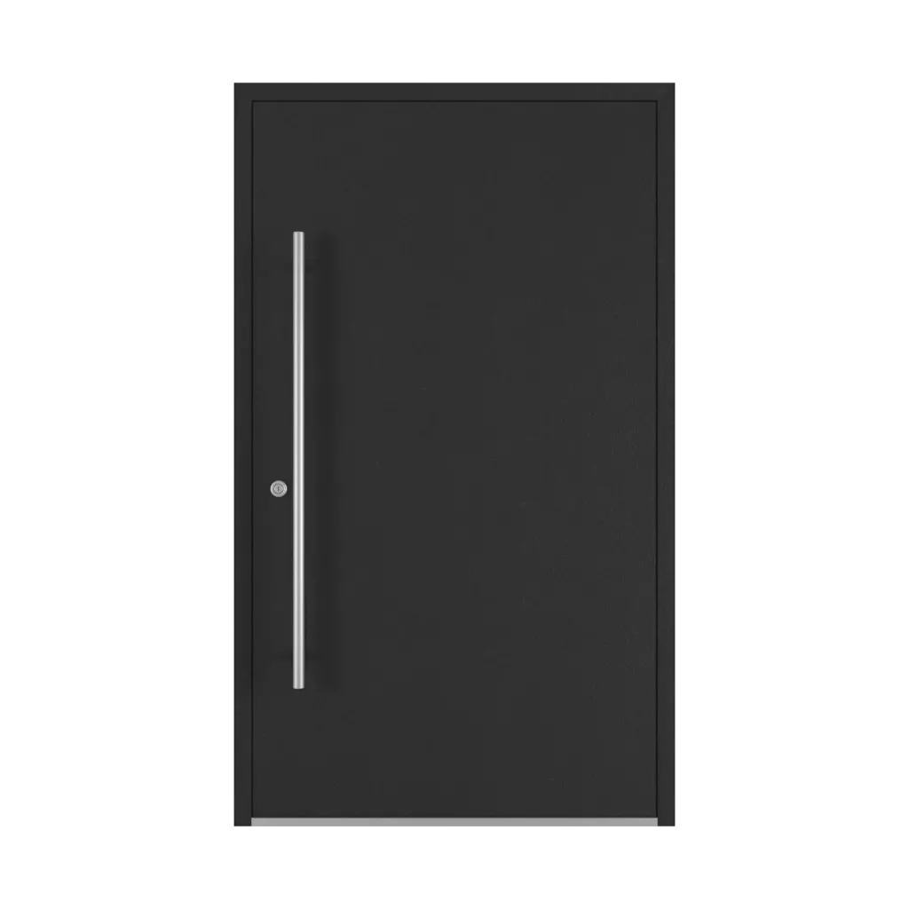 Jet black aludec entry-doors models-of-door-fillings dindecor sk04-beton  