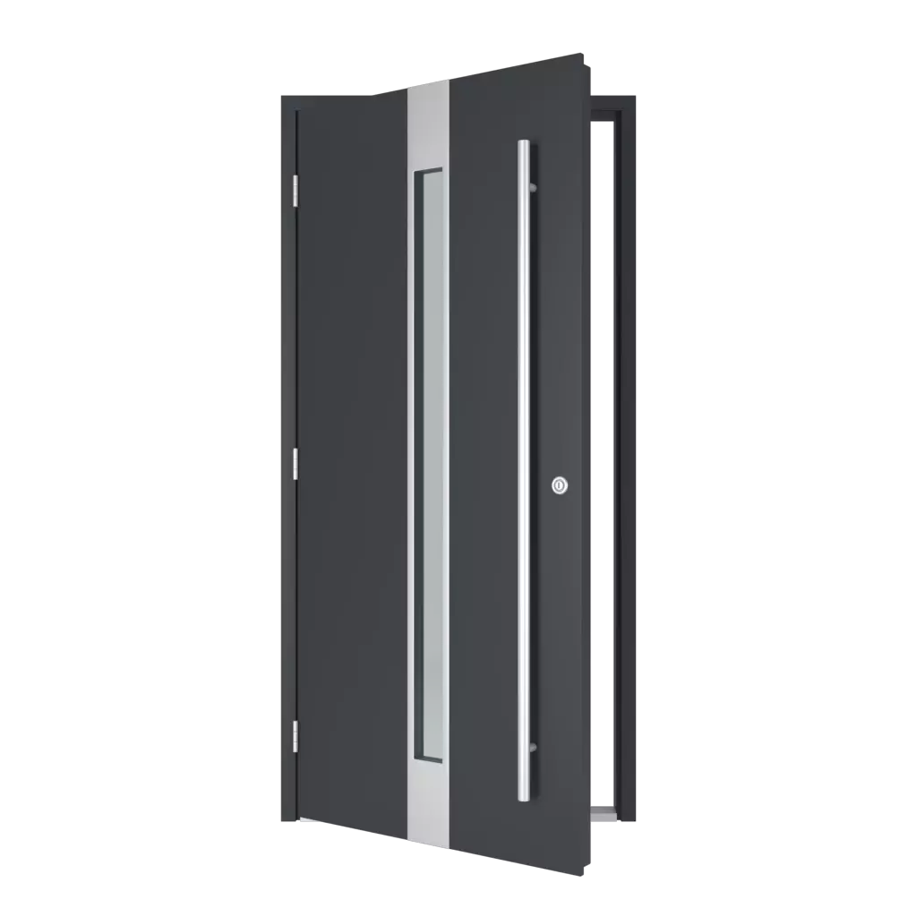 The left one opens outwards entry-doors models-of-door-fillings dindecor gl03  