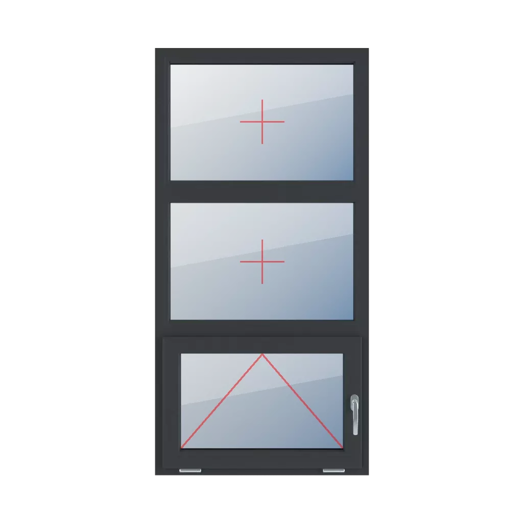 Permanent glazing in the frame, tilting with a handle on the right side windows types-of-windows triple-leaf vertical-symmetrical-division-33-33-33  