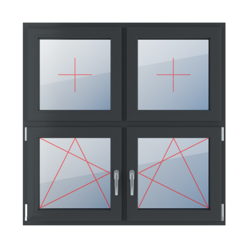Fixed glazing in the leaf, left-hand turn-tilt, right-hand turn-tilt glazing windows types-of-windows four-leaf symmetrical-division-horizontal-50-50 fixed-glazing-in-the-leaf-left-hand-turn-tilt-right-hand-turn-tilt-glazing 