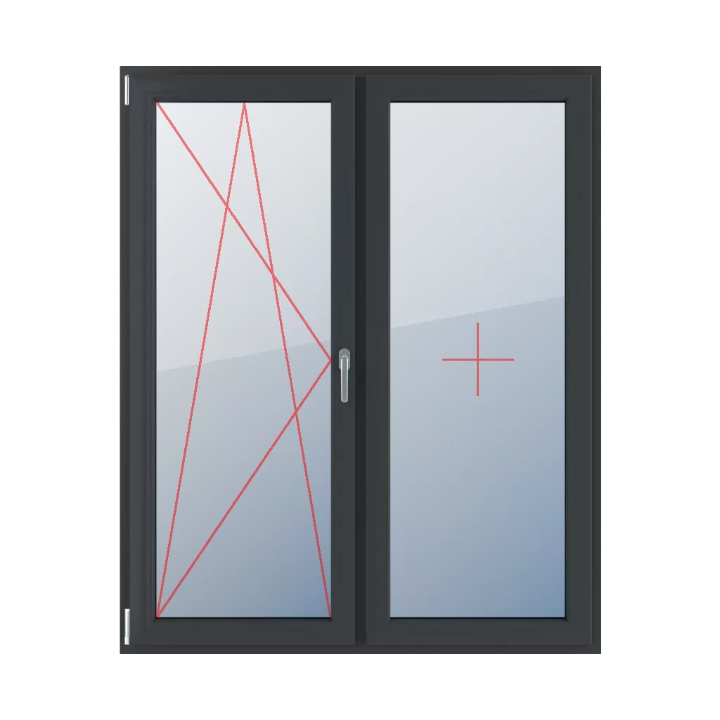 Tilt and turn left, fixed glazing in the wing windows types-of-windows balcony double-leaf-2  