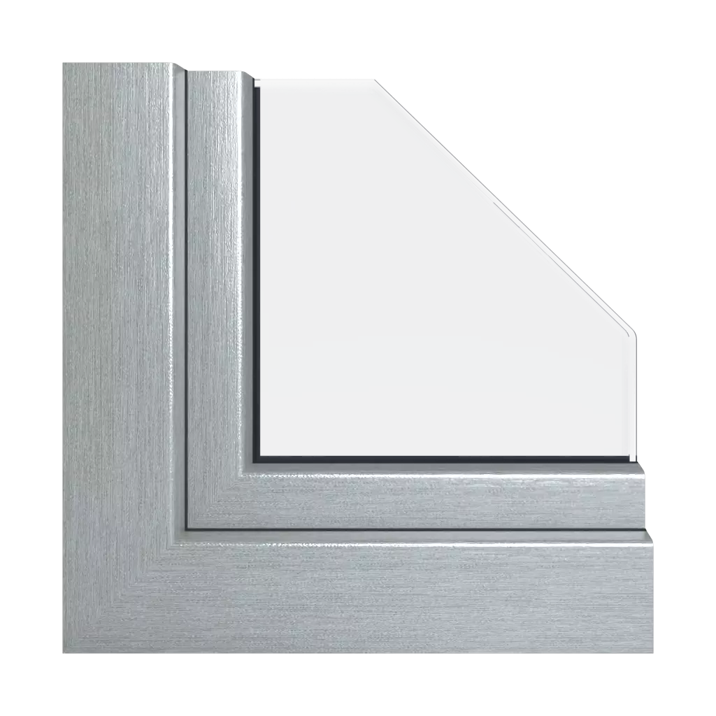 Brushed silver aluminum windows window-profiles veka perfectline-standard