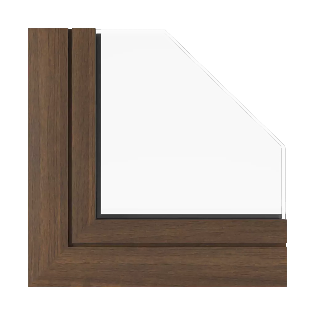 Dark walnut windows window-profiles aluprof mb-ferroline