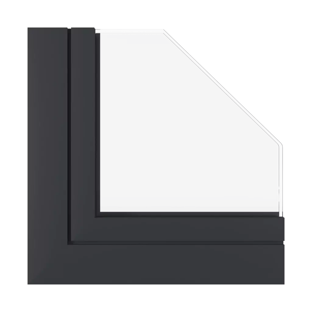 Black grey matt windows window-profiles aluprof mb-harmony-office