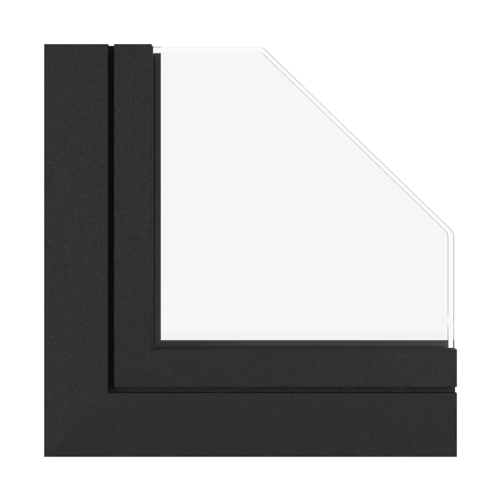 Jet black fine structure windows window-profiles aluprof mb-sr50n
