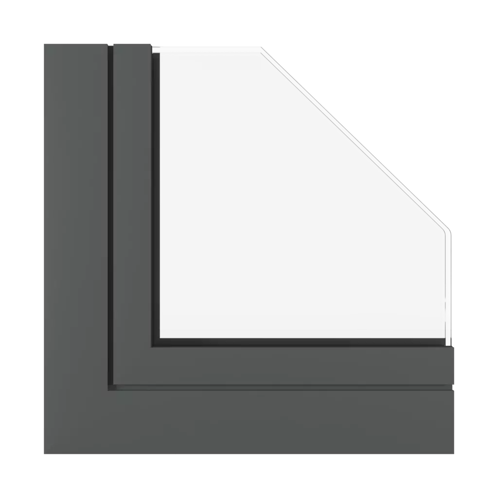 Dark gray matt windows window-profiles aluprof mb-harmony-office