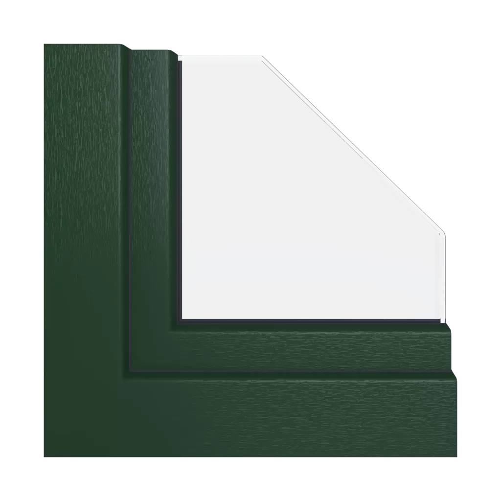 Dark green windows window-profiles aluplast ideal-7000
