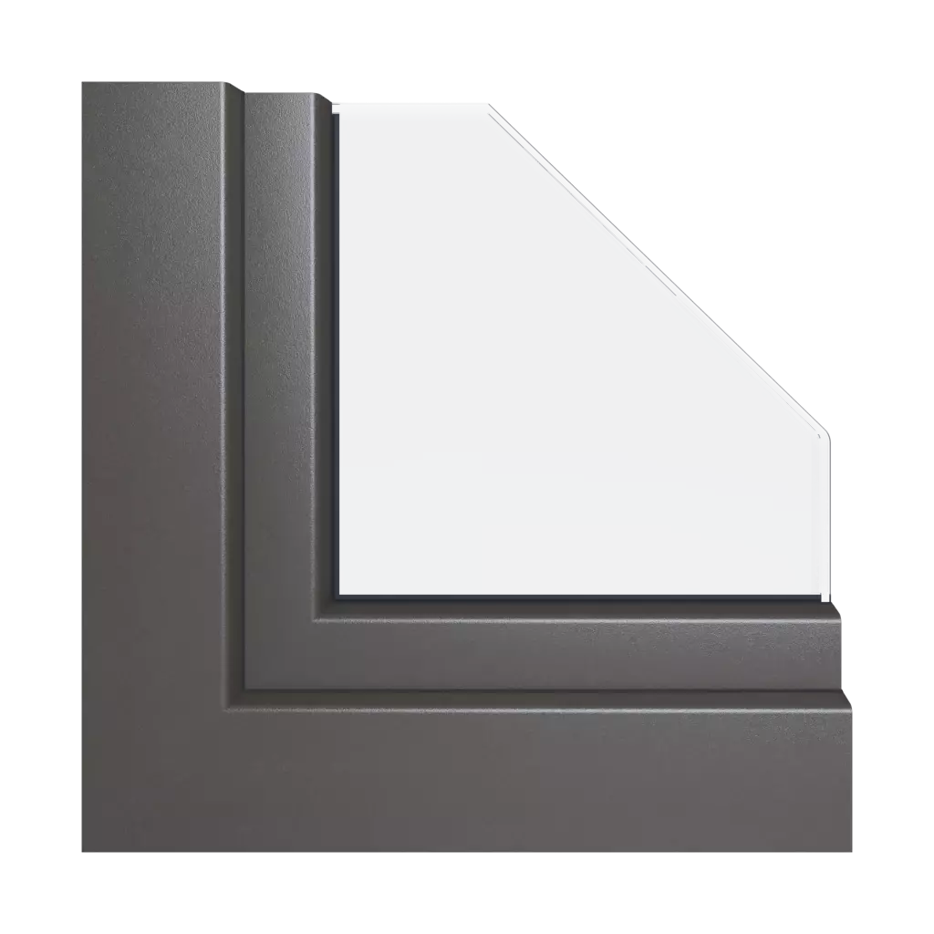 Umber gray aludec windows window-profiles aluplast ideal-7000