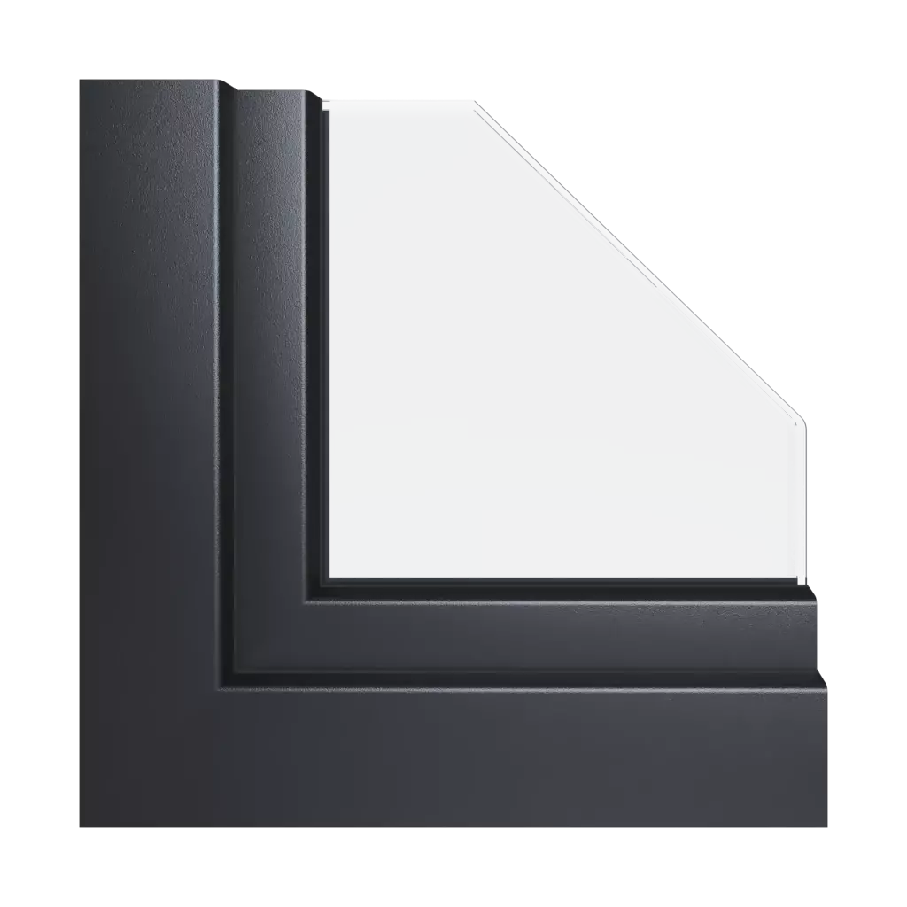 Jet black aludec windows window-profiles aluplast ideal-7000