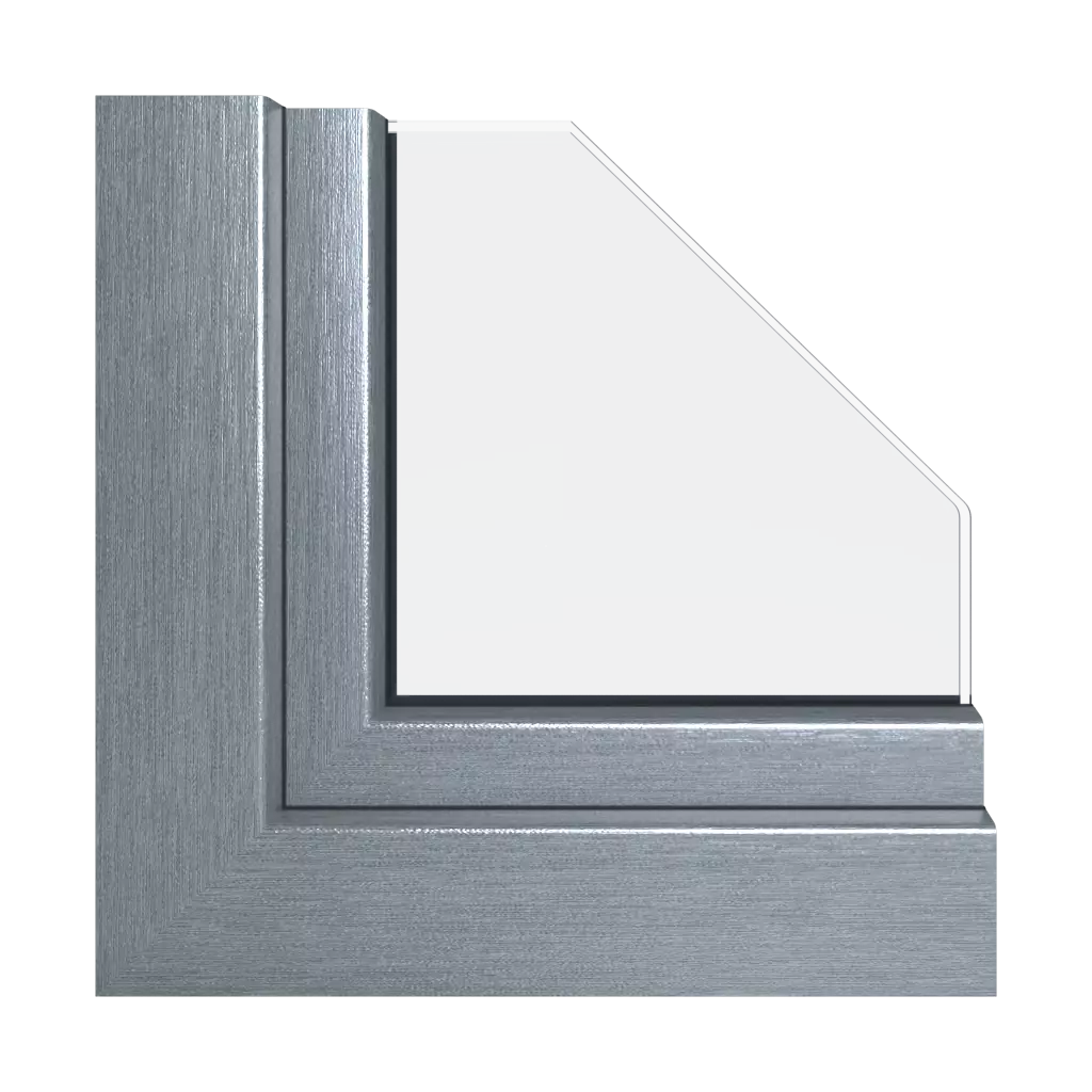 Metallic silver windows window-profiles schuco living-as