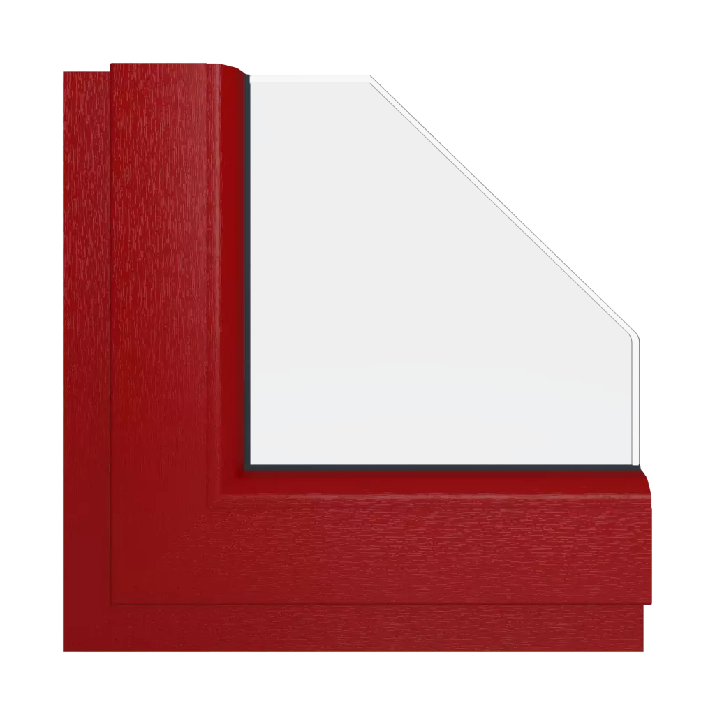 Bright red windows window-color schueco-colors bright-red interior