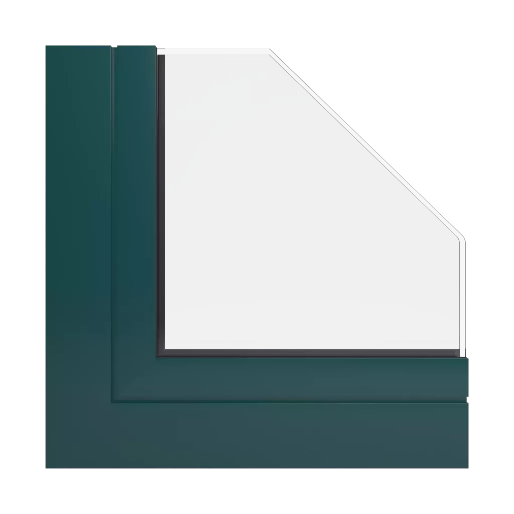 RAL 6004 Blue green windows window-profiles aliplast genesis-75