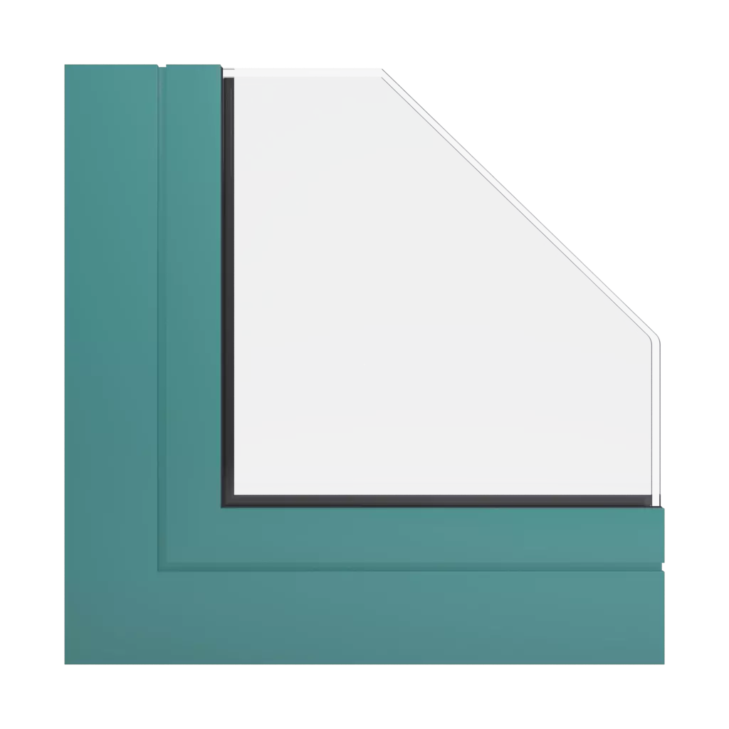 RAL 6033 Mint turquoise windows window-profiles aliplast genesis-75