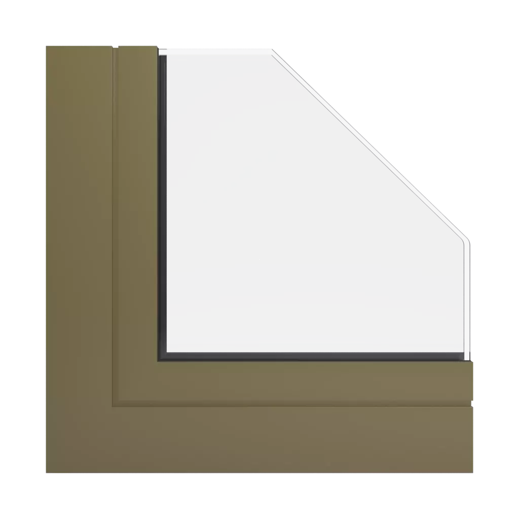 RAL 7008 Khaki grey windows window-profiles aluprof mb-ferroline