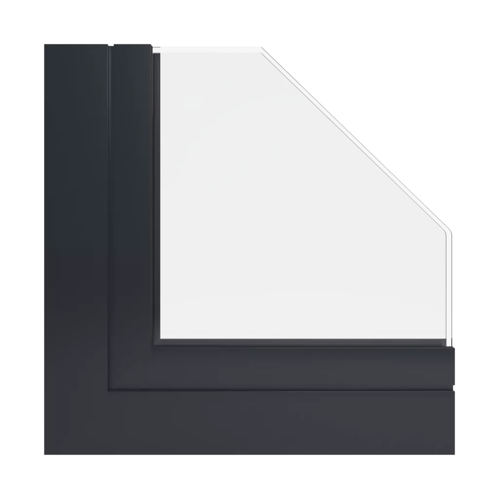 RAL 9011 Graphite black windows window-profiles aliplast genesis-75